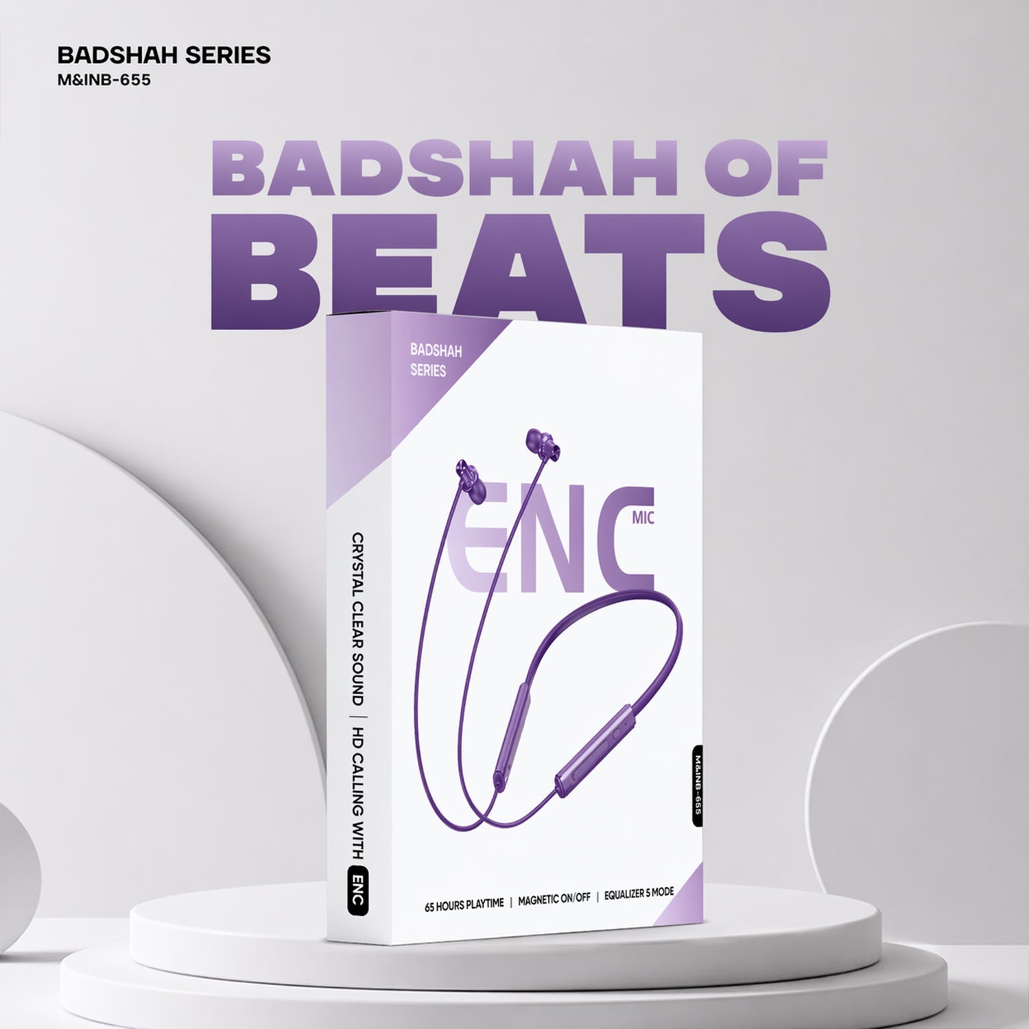 Badshah Series Wireless Stereo Bass Neckband Earphones, Neck band (1 Pc)
