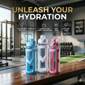 900ml Premium Sports Water Bottle with Carry Handle for Gym & Travel