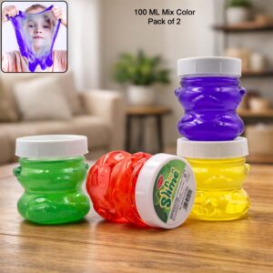 Aditi Stress-Relief Non-Toxic Squishy Multicolor Slime Toy for Kids Above 5+ (Pack of 2/100 ml)