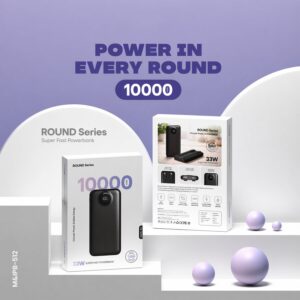 Round Series 10000mAh Super Fast Charging Power Bank, Powerbank (1 Pc, 33W)
