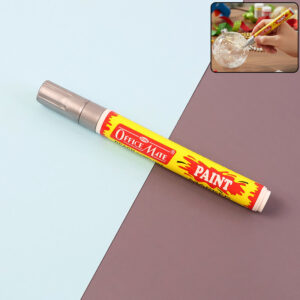 Officemate Permanent Paint Marker – Silver Metallic Waterproof Quick-Dry Pen