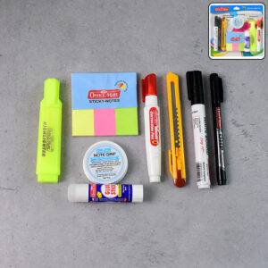 Officemate Personal Office Kit Complete Stationery Set with Glue Cutter Markers Notes