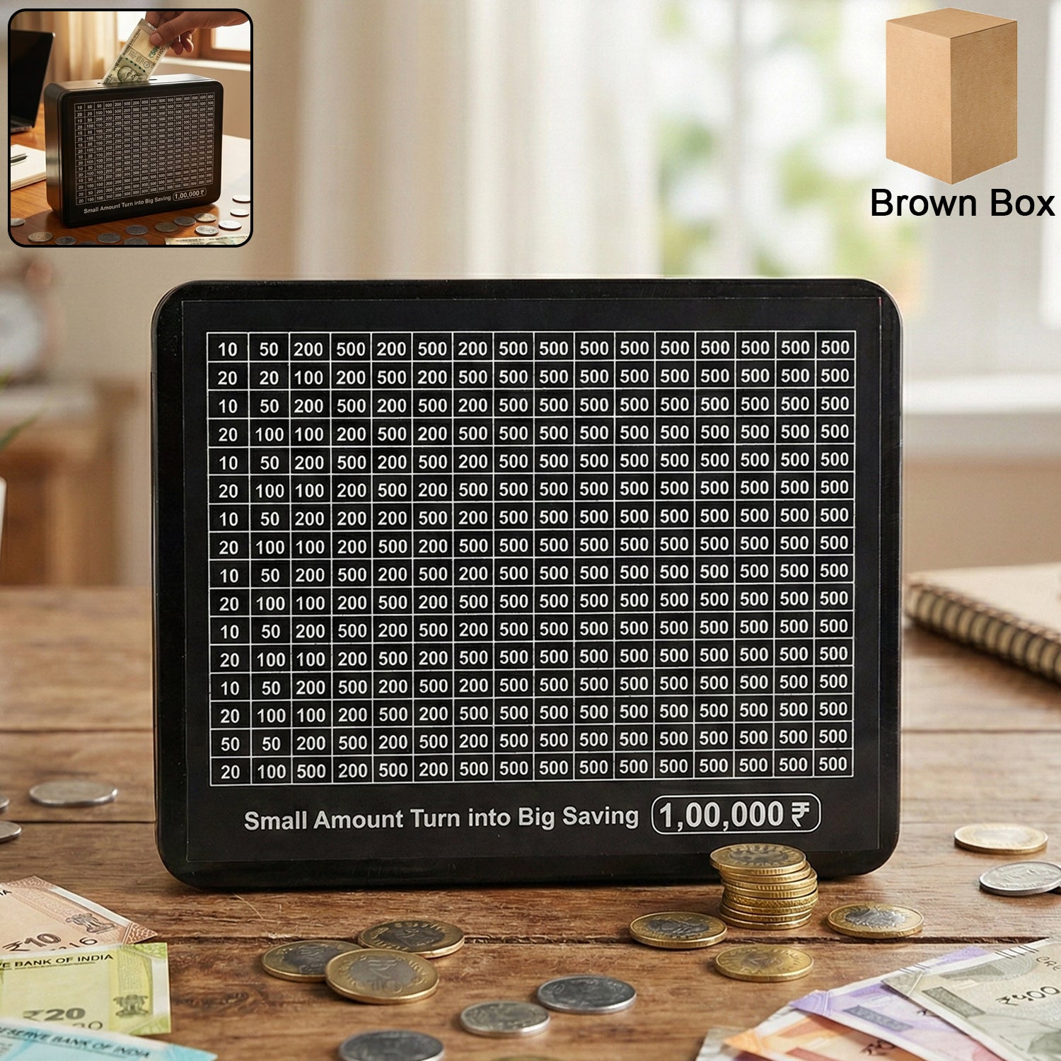 Reusable Savings Tracker Money Box (1 Pc)