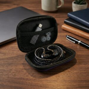Portable Zipper Carry Case for Earbuds, Charging Cables & Small Accessories