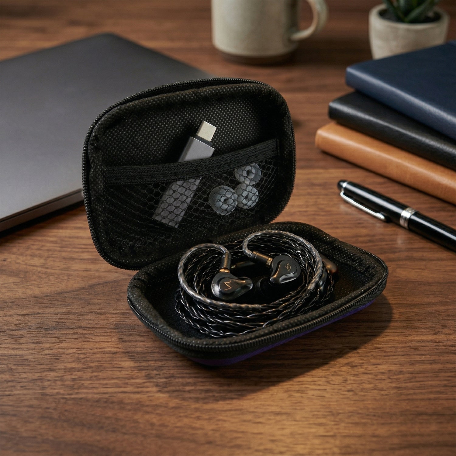 Portable Zipper Carry Case for Earbuds, Charging Cables & Small Accessories