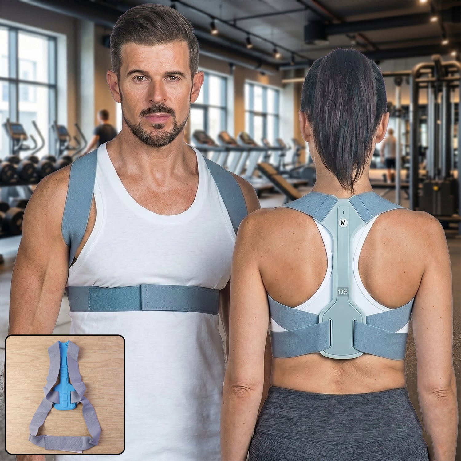 Ergonomic Adjustable Back Posture Corrector Support Belt (1 Pc, Medium)