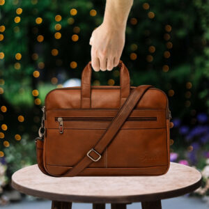 Premium Brown Foam Laptop Bag for Men & Women | 15.5 Inch Office Messenger Bag with Adjustable Shoulder Strap | Stylish Business Briefcase for Work, College & Travel