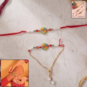 Om Symbol Designer Rakhi with Pearl Beads (1 Pc)