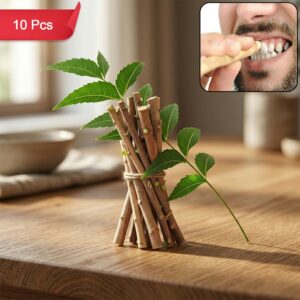 Natural Neem Wood Tooth Cleaning Sticks for Oral Care (10 Pc)