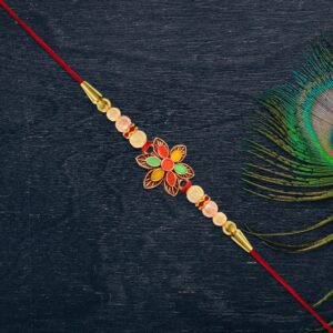 Colorful Floral Bead Rakhi