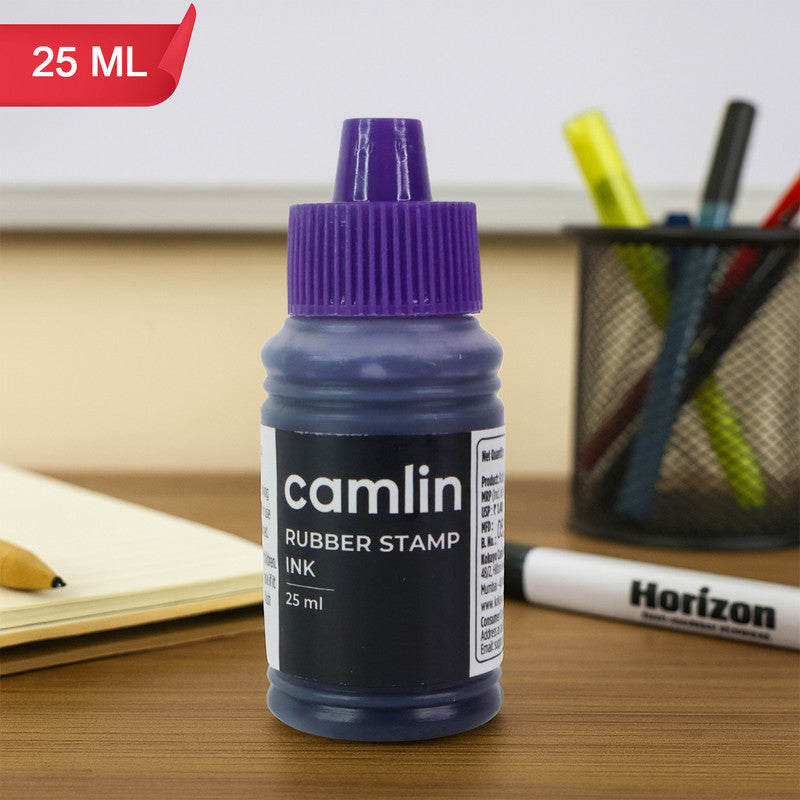 Camlin Rubber Stamp Ink – Quick-Drying Violet Ink for Clear Stamping (25 ml)