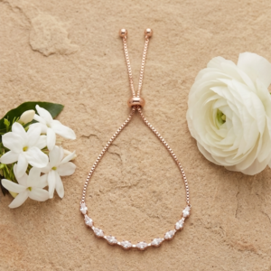 Elegant Rose Gold Plated American Diamond Bracelet for Women