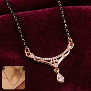 Classic Drop Pendant Mangalsutra with Curved Stone Bar