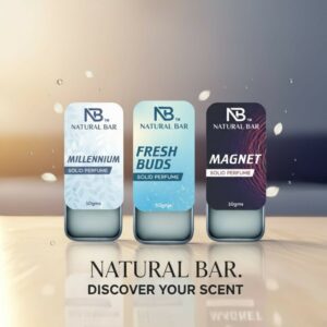 Millennium, Fresh Buds And Magnet Solid Perfume Combo, Alcohol Free Cologne Strong & Lasting Fragrance, Gifting for Him & Her (10gms/3Pc)