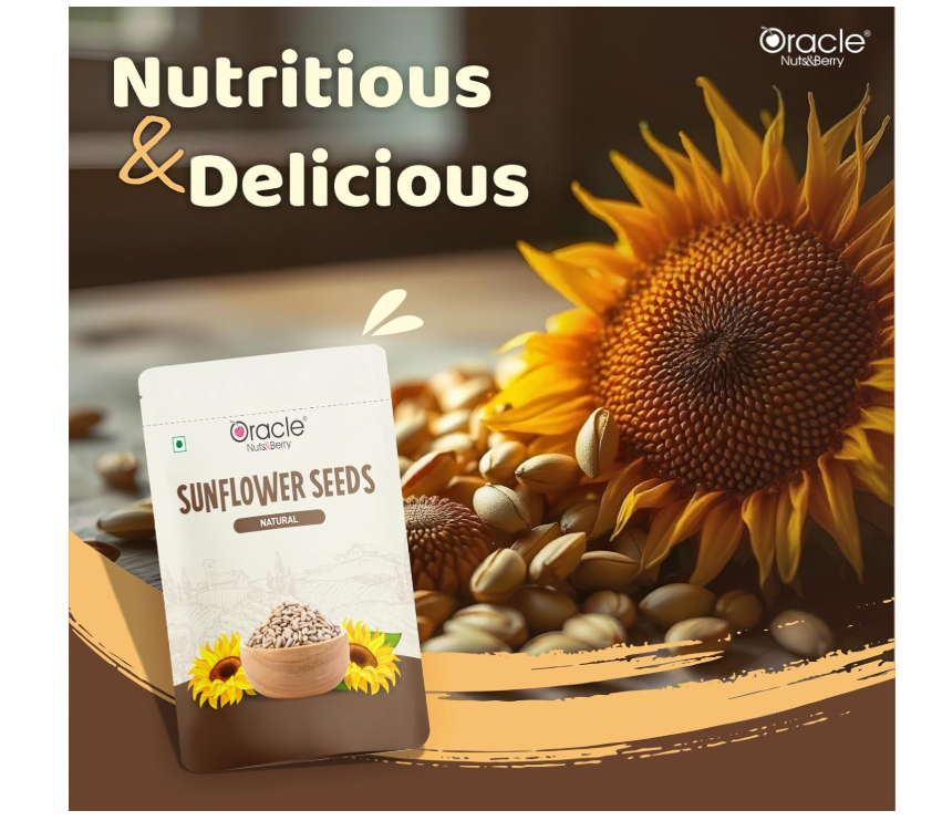 Oracle Natural Sunflower Edible Seeds 250gm Rich in Vitamin E(Edible Seeds)