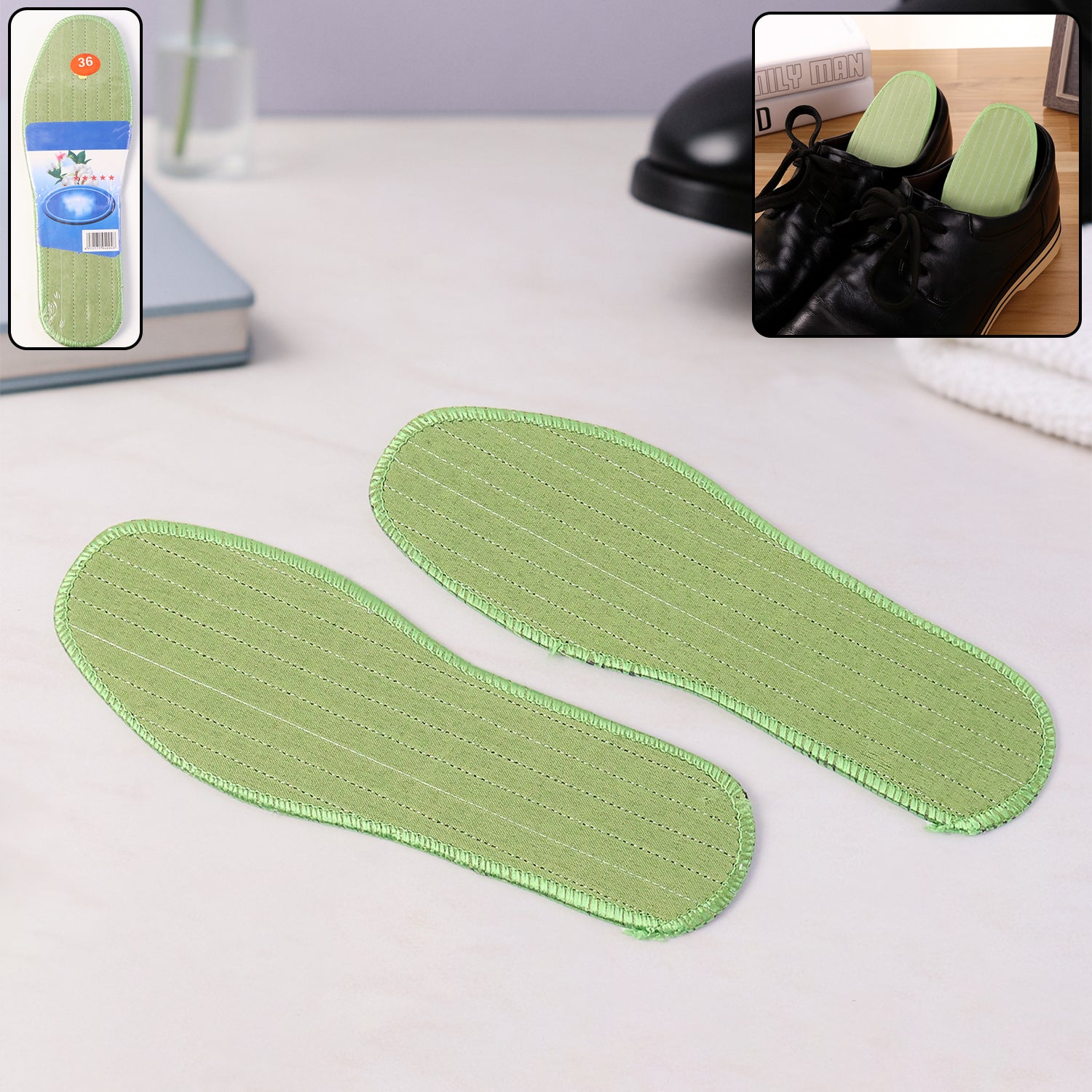 Premium Comfort Shoe Insoles for Daily Foot Support Size 36 (1 Pair / Mix Design)