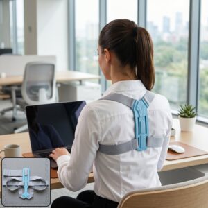 Ergonomic Adjustable Back Posture Corrector Support Belt (1 Pc, Mix Size & Design)