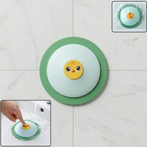 Cute Duck Design Silicone Sink Drain Stopper with Suction Base 1 Pc
