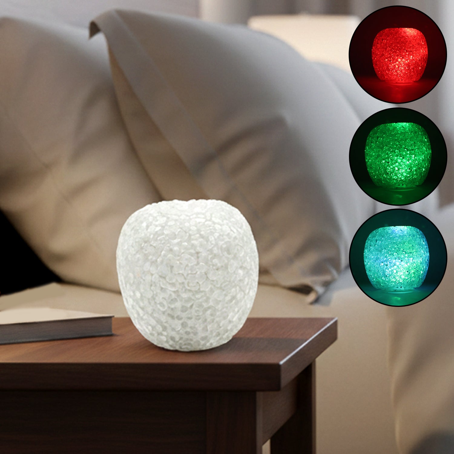 Decorative LED Crystal Table Lamp with Color-Changing (1 Pc)