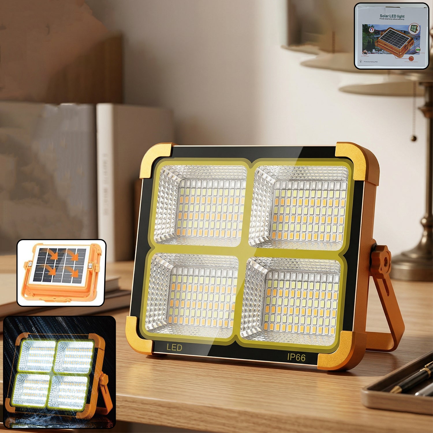 High Power Solar LED Flood Light (1 Pc, 2400mAh)