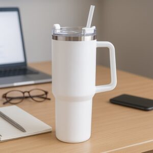 890 ML Insulated Stainless-Steel Travel Tumbler White Color (1 Pc )