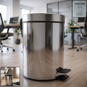 Premium Stainless Steel Pedal Dustbin with Close Lid (1 Pc,3 Ltr)