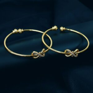 Elegant Knot Design Bangles with Stone Detailing