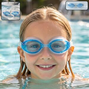 Kids Comfortable Fit Swimming Goggles with Clear Vision and Adjustable Strap – 1 Pc