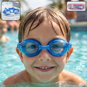 Kids Durable Swimming Goggles with Soft Cushion Seal and Adjustable Head Strap – 1 Pc