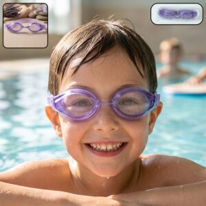 Kids Lightweight Swimming Goggles with Flexible Frame and Leak-Proof Seal – 1 Pc