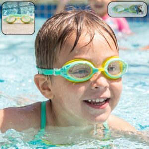 Kids Dual Color Swimming Goggles with Clear Vision Lens and Comfortable Fit – 1 Pc