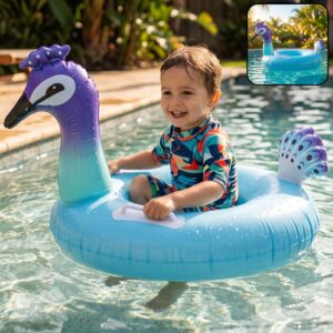 Inflatable Kids Swim Ring Comfortable Floating Safety Swimming Tube (1 Pc)