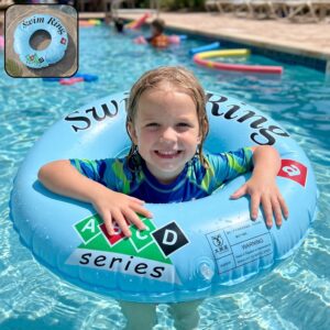 Classic Inflatable Swim Ring for Kids Pool Tube Float ABCD Design – 1 Pc