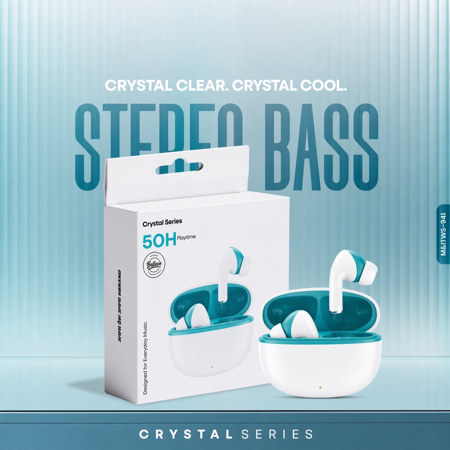 Crystal Series Wireless Bluetooth Earbuds (1 Pc)