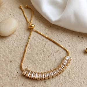 Stylish Gold Plated American Diamond Bracelet