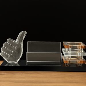 Premium Glass Desk Organizer with Thumb
