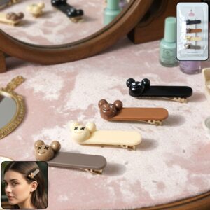Cute Cartoon Bear Design Premium Fashion Hair Clips (4 Pc)