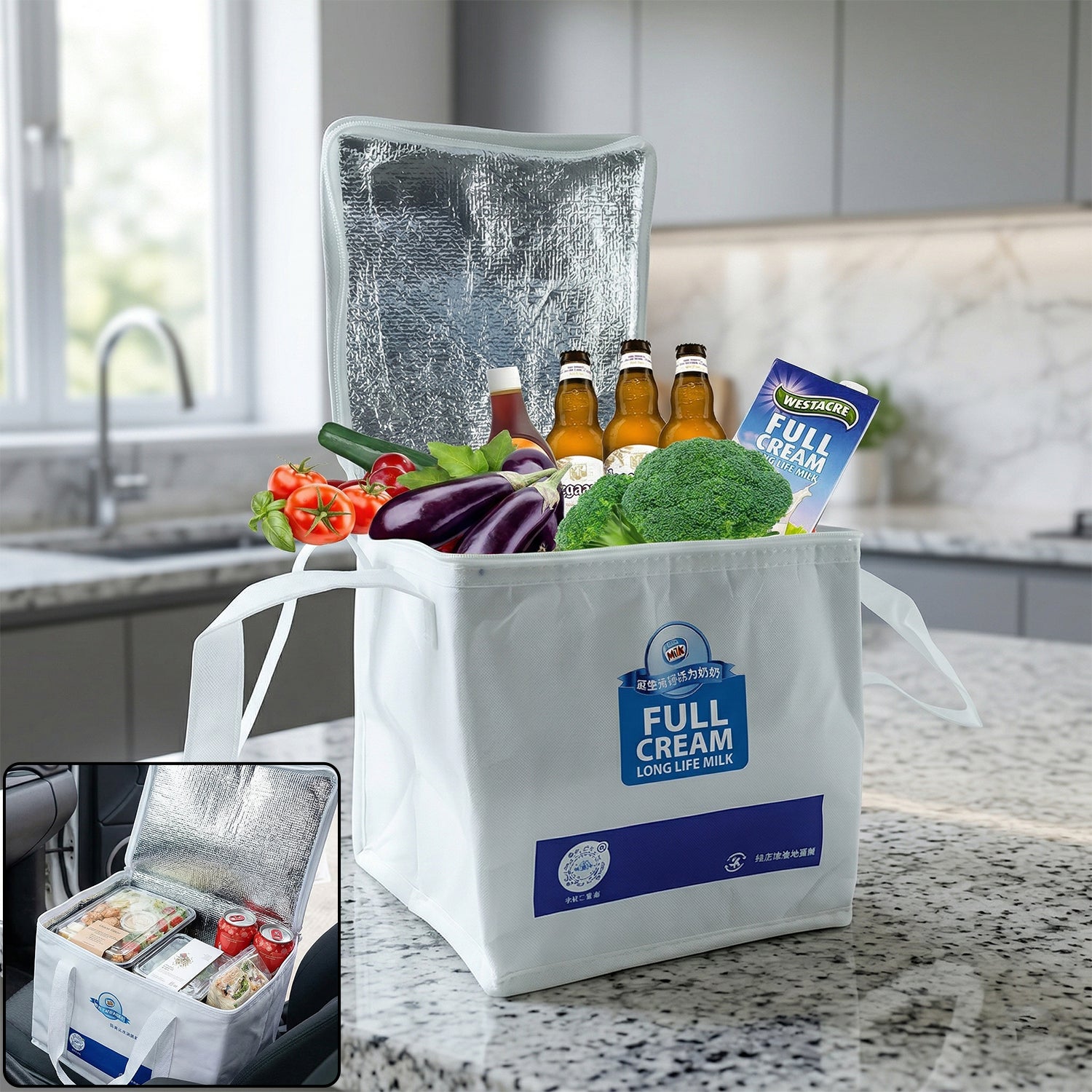 Insulated Thermal Lunch Bag (1 Pc, 23x20 Cm)