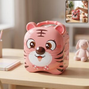 Cute Design Metal Piggy Bank with Lock and Key (1 Pc, Mix Design)