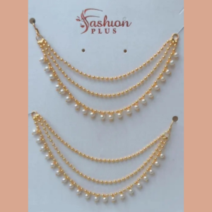 Gold Coated Multilayer Temple jewellery statement Chain Clip on hair Bahubali Set