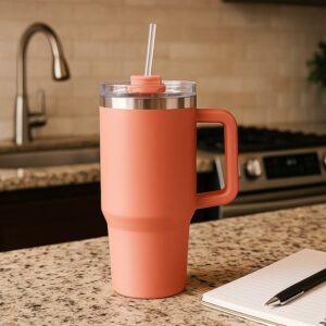 Customize / personalized Peach Large Insulated Travel Mug, Tumbler (1200ML - 1 Pc)