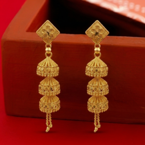 Antique Style Gold Jhumka Earrings Ethnic Jewelry Collection