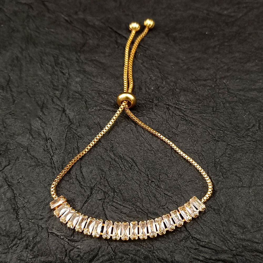 Sparkling Gold Finish AD Bracelet for women