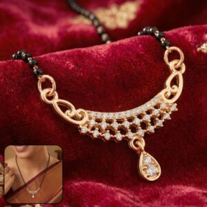 Premium Drop Pendant Mangalsutra with Fine Stone Setting