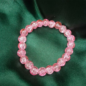 Crystal Crackle Glass Beads Stretch Bracelet