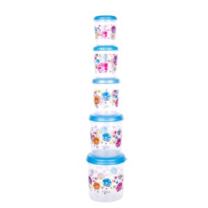 Plastic Transparent Container Air Tight Dabba Set (3000ml, 2000ml, 1000ml, 750ml, 500ml)