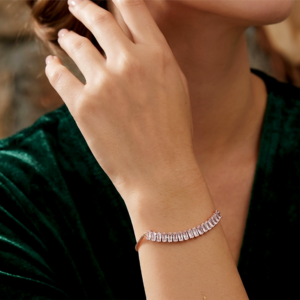 Designer Rose Gold Finish American Diamond Bracelet