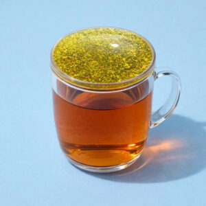 Yellow Glitter Resin Cup Lid and Coaster Set for Mug Cover