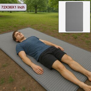 Slim Jacquard Fabic Sleeping Mat, Lightweight Foldable Floor Mat for Yoga, Picnic, Travel & Indoor Use (72x36cm/1 Inch)