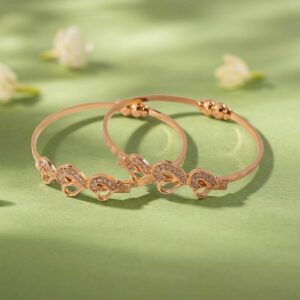 Classic Silver Plated Textured Kada Bracelet (2 Pc)